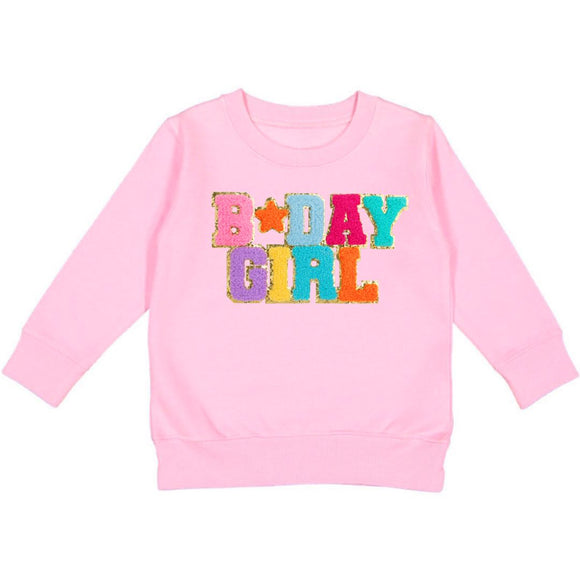 Birthday Girl Patch Sweatshirt - Pink