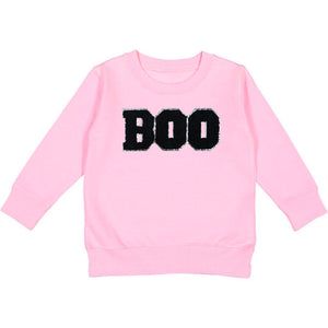 Boo Patch Halloween Sweatshirt - Pink