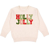 Holly Jolly Patch Christmas Sweatshirt - Natural