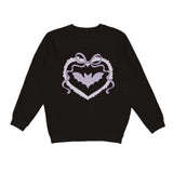 Rhinestone Bat Patch Halloween Sweatshirt