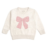 Rose Shimmer Bow Patch Sweatshirt