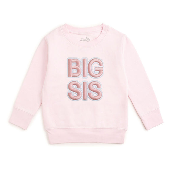 Big Sis Embroidered Patch Sweatshirt - Ballet