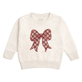 Christmas Plaid Bow Patch Sweatshirt