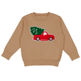 Christmas Truck Patch Sweatshirt - Mocha