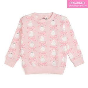 Coquette Ghost Halloween Sweatshirt - Pink