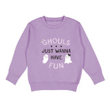 Ghouls Just Wanna Have Fun Lavender and Black Halloween Sweatshirt