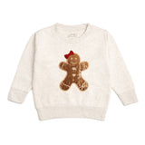 Gingerbread Sequin Patch Christmas Sweatshirt - Natural