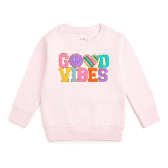 Good Vibes Patch Sweatshirt - Ballet