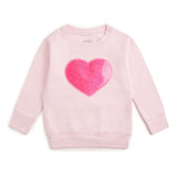 Heart Sequin Patch Sweatshirt - Ballet