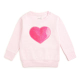 Heart Sequin Patch Sweatshirt - Ballet