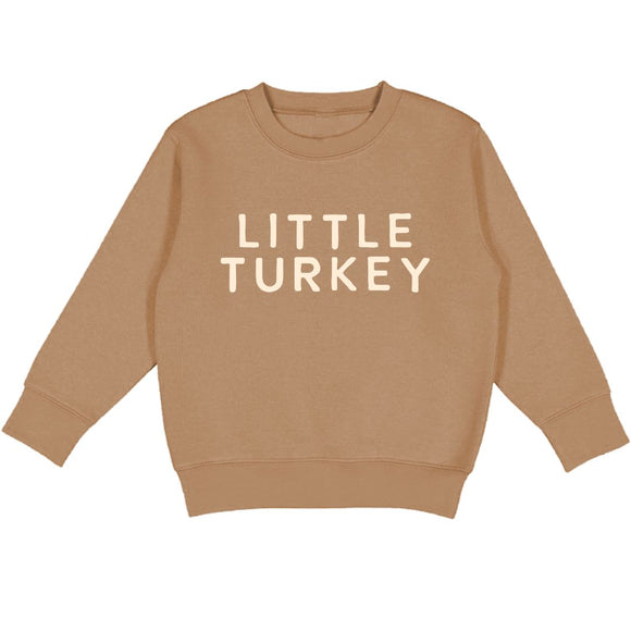 Little Turkey Thanksgiving Sweatshirt - Mocha