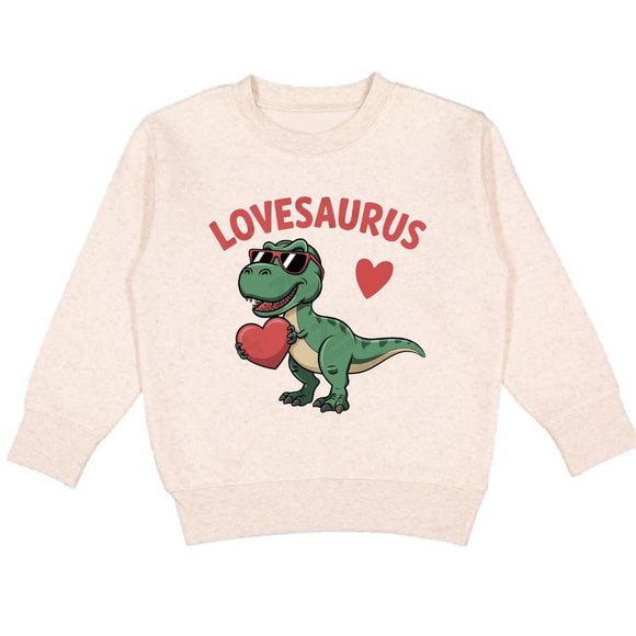 Lovesaurus Valentine's Day Sweatshirt - Natural