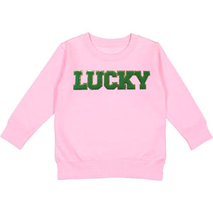 Lucky Green And Gold Patch St. Patrick's Day Sweatshirt - Pink
