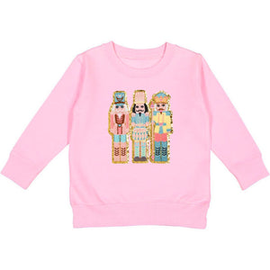 Nutcracker Patch Christmas Sweatshirt - Pink
