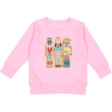 Nutcracker Patch Christmas Sweatshirt - Pink