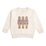 Pastel Nutcracker Patch Christmas Sweatshirt - Natural