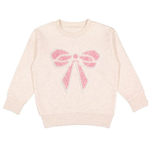 Pearl Bow Patch Sweatshirt - Natural