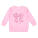 Pink Bow Sequin Patch Sweatshirt - Pink