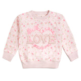 Pink Rose Love Patch Sweatshirt - Pink