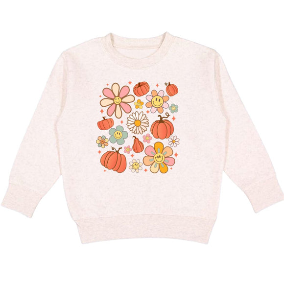 Pumpkin Daisy Doodle Sweatshirt - Natural
