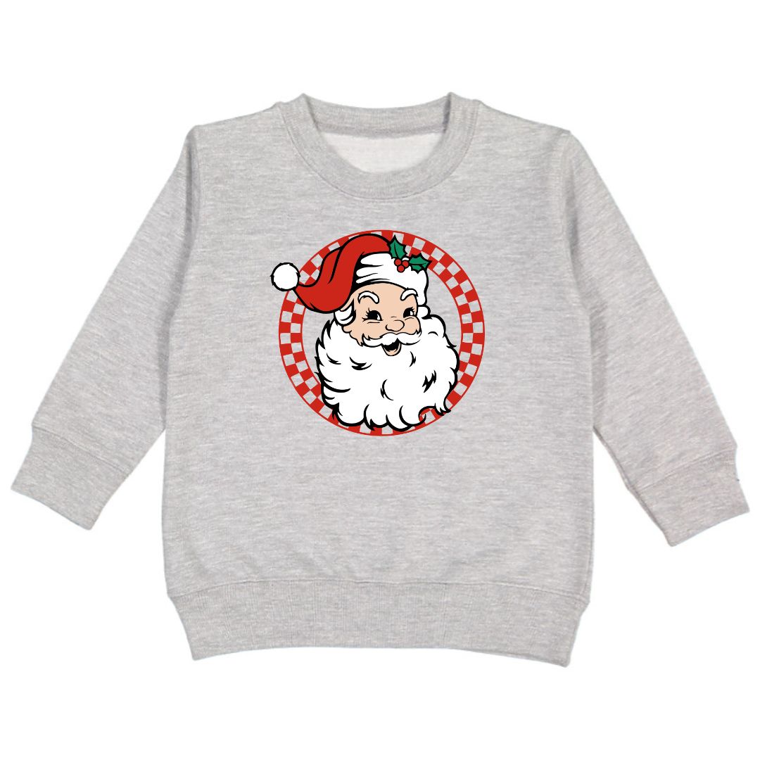 Retro Santa Christmas Sweatshirt Gray