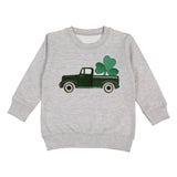 Shamrock Truck Patch St. Patrick's Day Sweatshirt - Gray