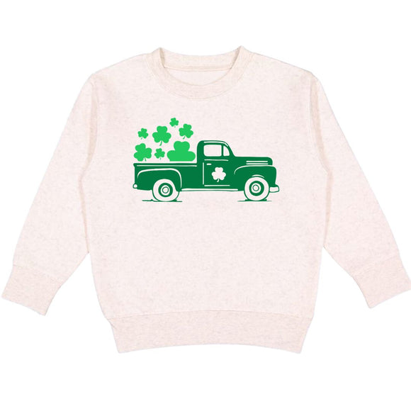 Shamrock Truck St. Patrick's Day Sweatshirt - Natural