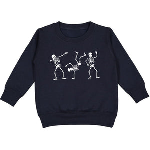 Silly Skelly Glow In The Dark Halloween Sweatshirt - Black