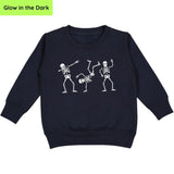 Silly Skelly Glow In The Dark Halloween Sweatshirt - Black