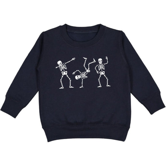 Silly Skelly Glow In The Dark Halloween Sweatshirt - Black
