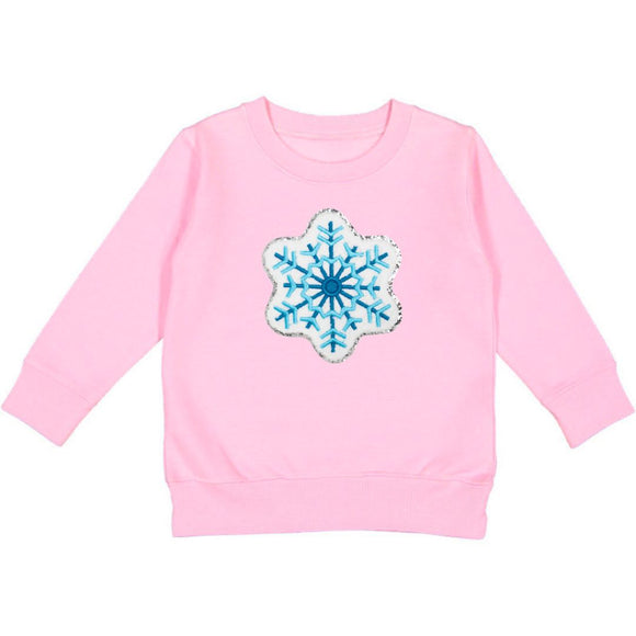 Snowflake Patch Sweatshirt - Pink