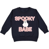 Spooky Babe Patch Halloween Sweatshirt - Black