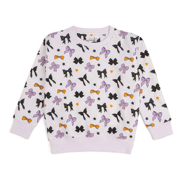 Spooky Bows Halloween Sweatshirt - Lavender