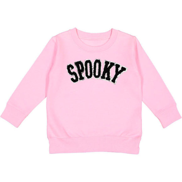 Spooky Patch Halloween Sweatshirt - Pink