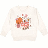 Thankful Pumpkin Daisy Thanksgiving Sweatshirt - Natural