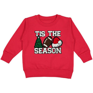 Tis The Season Patch Christmas Sweatshirt - Red