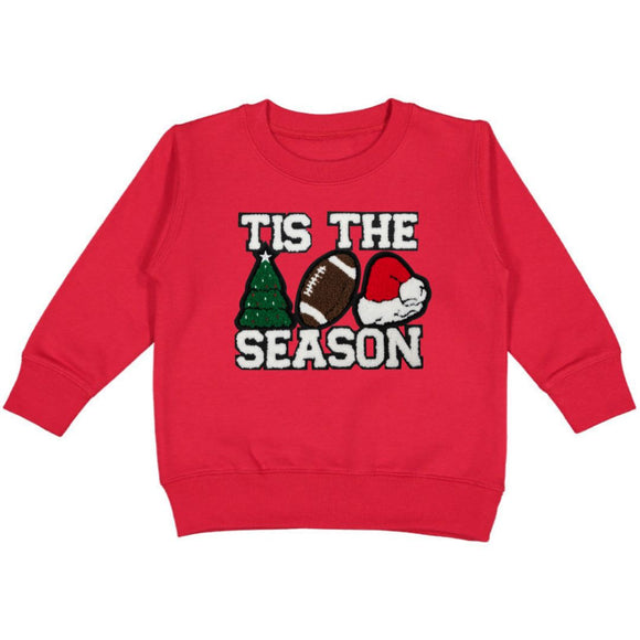 Tis The Season Patch Christmas Sweatshirt - Red