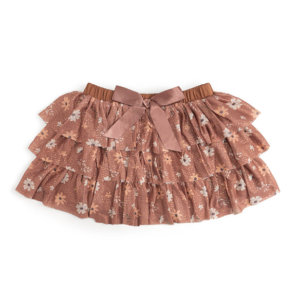 Ditsy Fall Floral Printed Tiered Tutu