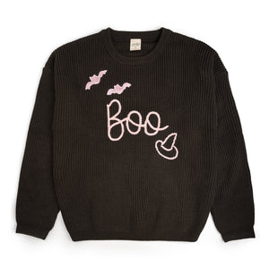 Boo Bat Halloween Knit Women's Sweater