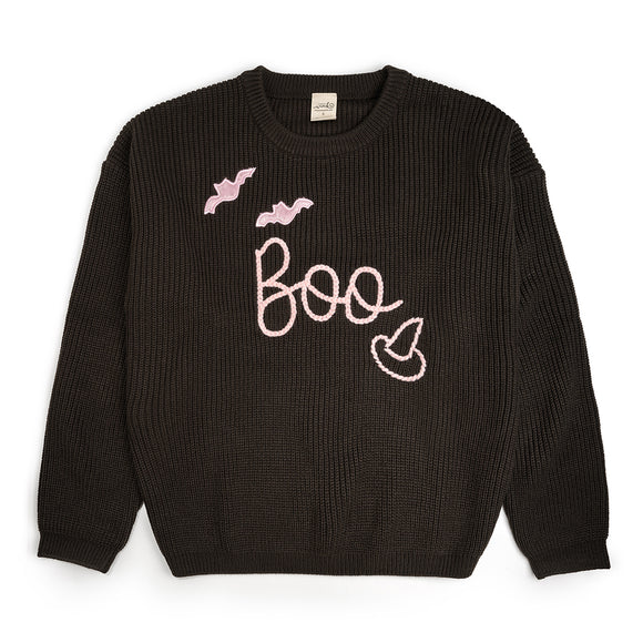 Boo Bat Halloween Knit Women's Sweater