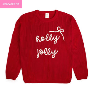 Holly Jolly Bow Christmas Knit Women's Sweater