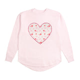 Dainty Rose Pearl Heart Patch Women's Sweatshirt - Ballet