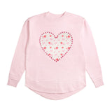 Dainty Rose Pearl Heart Patch Women's Sweatshirt - Ballet