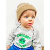 Coolest Clover St. Patrick's Day Long Sleeve Bodysuit - Gray