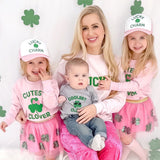 Coolest Clover St. Patrick's Day Long Sleeve Bodysuit - Gray