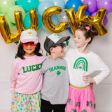 Lucky Green And Gold Patch St. Patrick's Day Sweatshirt - Pink