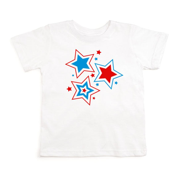 Patriotic Star Short Sleeve T-Shirt - White