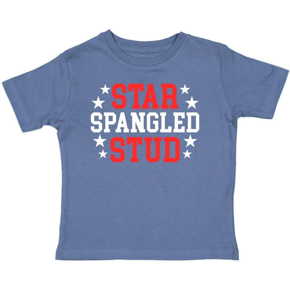 Star Spangled Stud Short Sleeve T-Shirt - Indigo