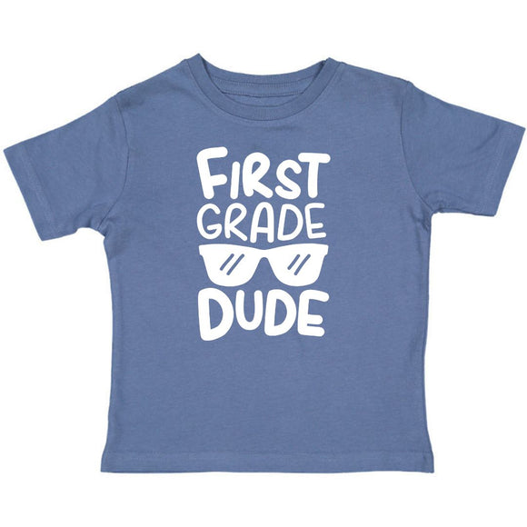 First Grade Dude Short Sleeve T-Shirt - Indigo